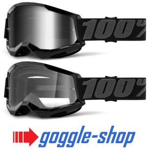 100% Strata 2 Motocross Goggles - Black