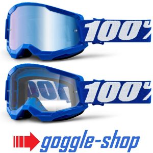 100% Strata 2 Motocross Goggles - Blue