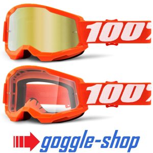 100% Strata 2 Mirror Motocross Goggles - Orange