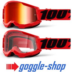 100% Strata 2 Motocross Goggles - Red