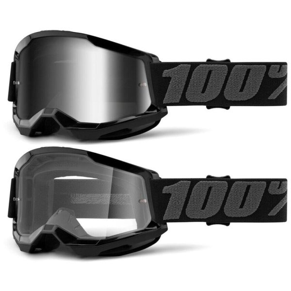 100% Strata 2 Motocross Goggles - Black