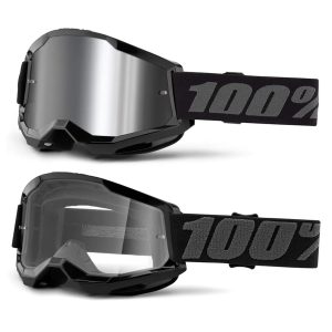 100% Strata 2 Motocross Goggles - Black