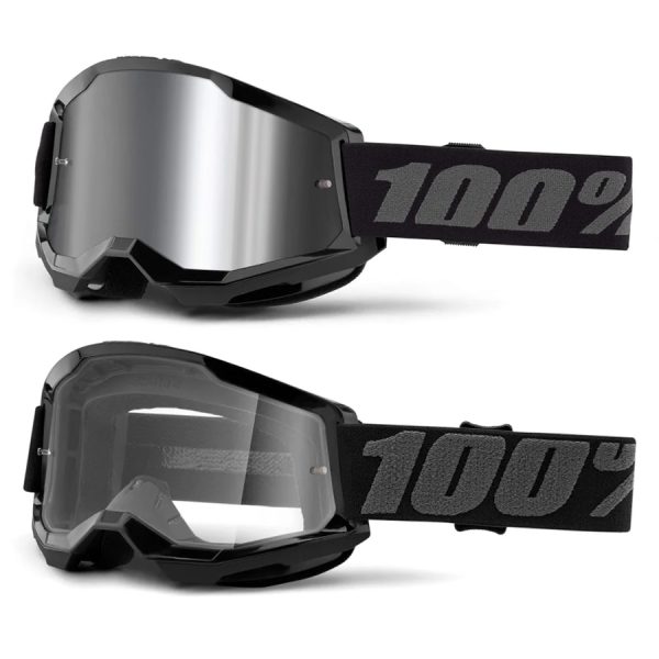100% Strata 2 Motocross Goggles - Black