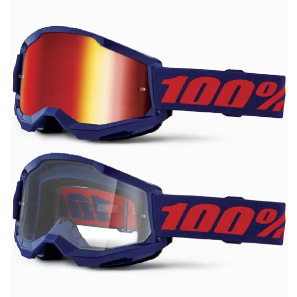 100% Strata 2 Navy Motocross Goggles
