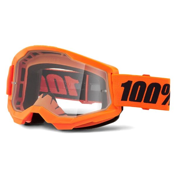 100% Strata 2 - Neon Orange Clear
