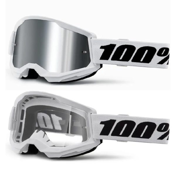 100% Strata 2 White Motocross Goggles