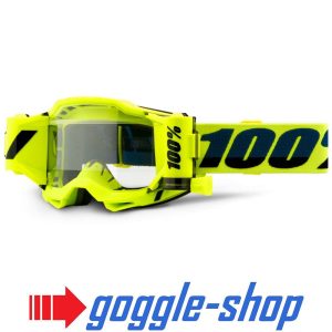100% Accuri 2 Forecast Roll-Off Motocross Goggles - Fluo Yellow