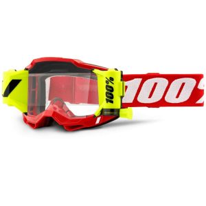 100% Accuri 2 Forecast Roll-Off Motocross Goggles - Neon Red