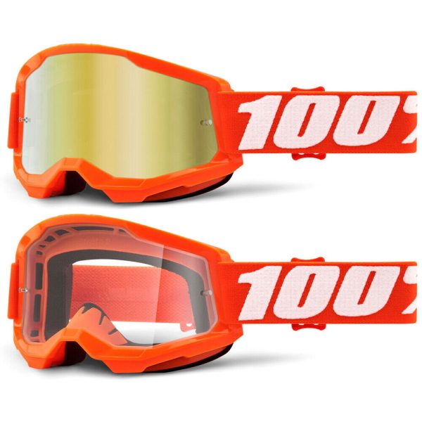 100% Strata 2 Motocross Goggles - Orange
