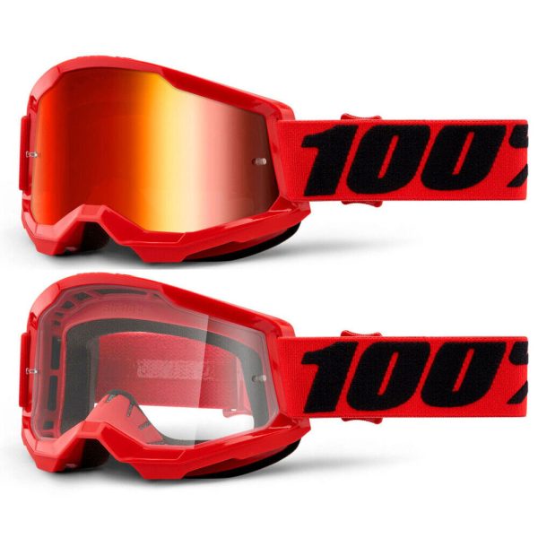 100% Strata 2 Motocross Goggles - Red