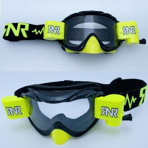 RNR Hybrid Motocross Goggles - Black / Neon Yellow