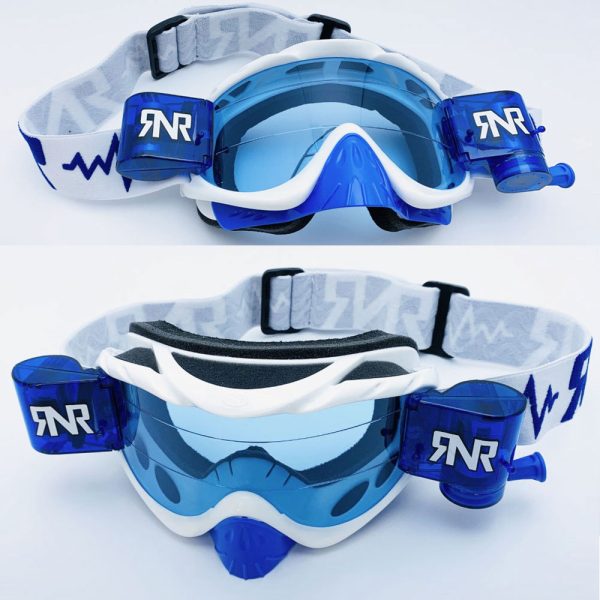 RNR Hybrid Motocross Goggles - White / Blue