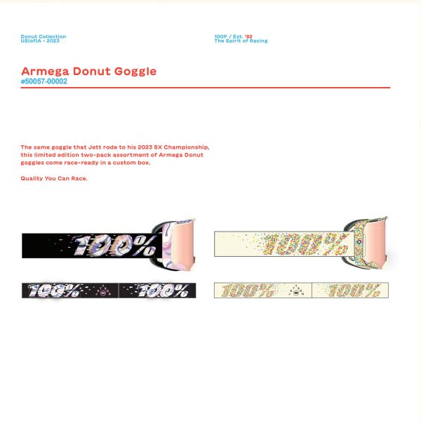 100%-Armega Goggles Jett Lawrence Donut 2 Pack