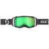 2025 Scott Prospect Motocros Goggles - Black White / Green Chrome Works Mirror Lens