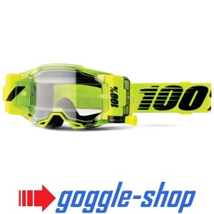 100% Armega Forecast Motocross Goggles - Neon Yellow
