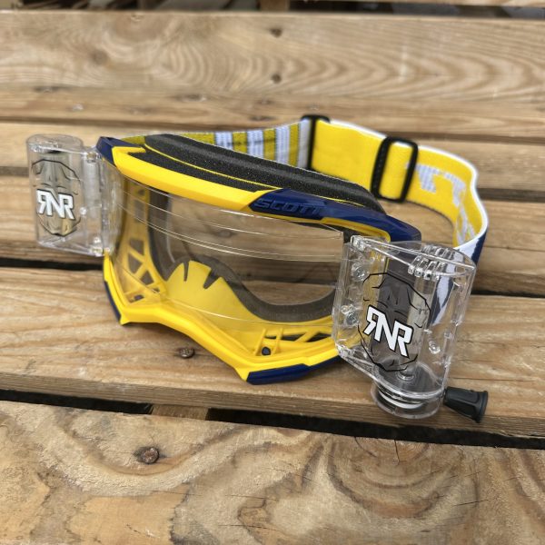 Scott Fury Custom RNR WVS Roll-Off Goggles - Yellow Blue / Clear