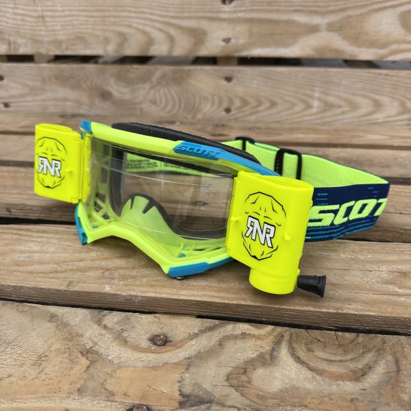 Scott Fury Custom RNR WVS Roll-Off Goggles - Neon Yellow Blue / Fluo Yellow