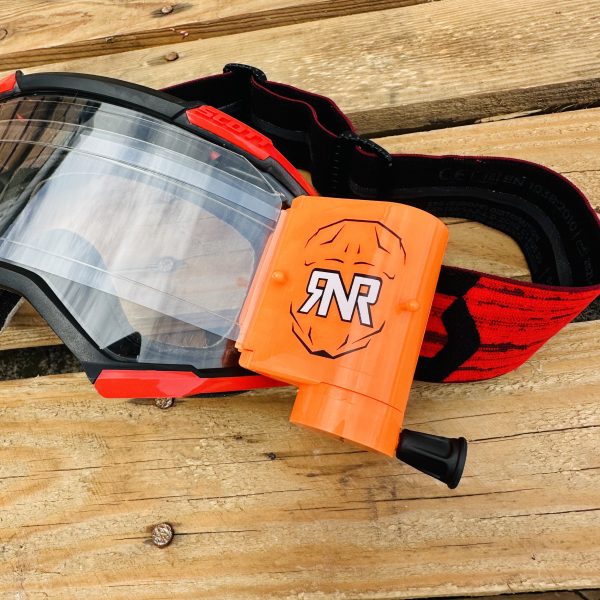 Scott Fury Custom RNR WVS Roll-Off Goggles - Red Black / Neon Orange