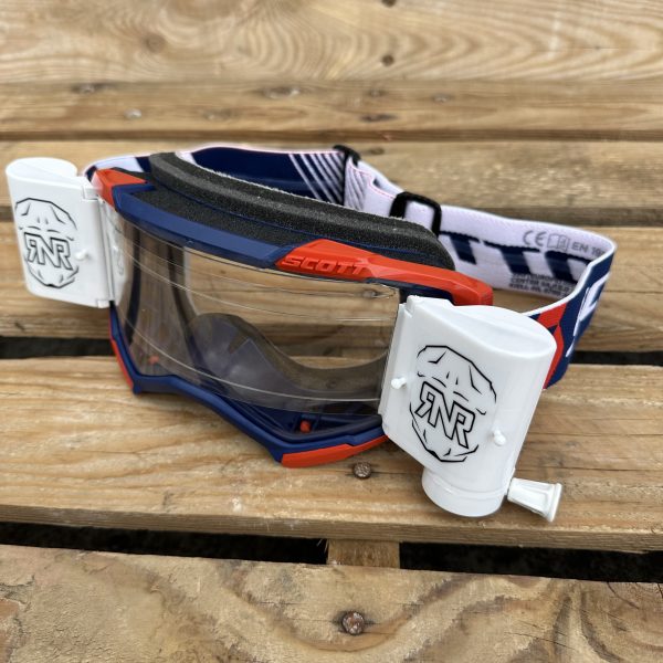 Scott Fury Custom RNR WVS Roll-Off Goggles - Red Blue / White