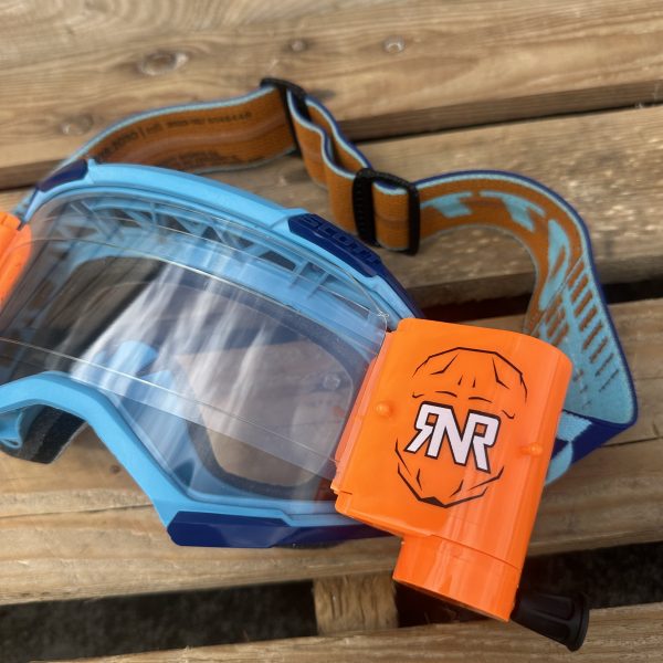 Scott Fury Custom RNR WVS Roll-Off Goggles - Blue Orange / Neon Orange