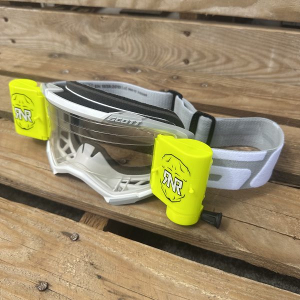 Scott Fury Custom RNR WVS Roll-Off Goggles - White / Fluo Yellow