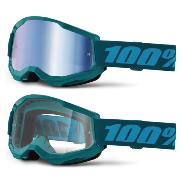 100% Strata 2 Blue Stone Motocross Goggles