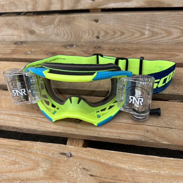Scott Fury RNR WVS Roll-Off Goggles - Neon Yellow / Blue