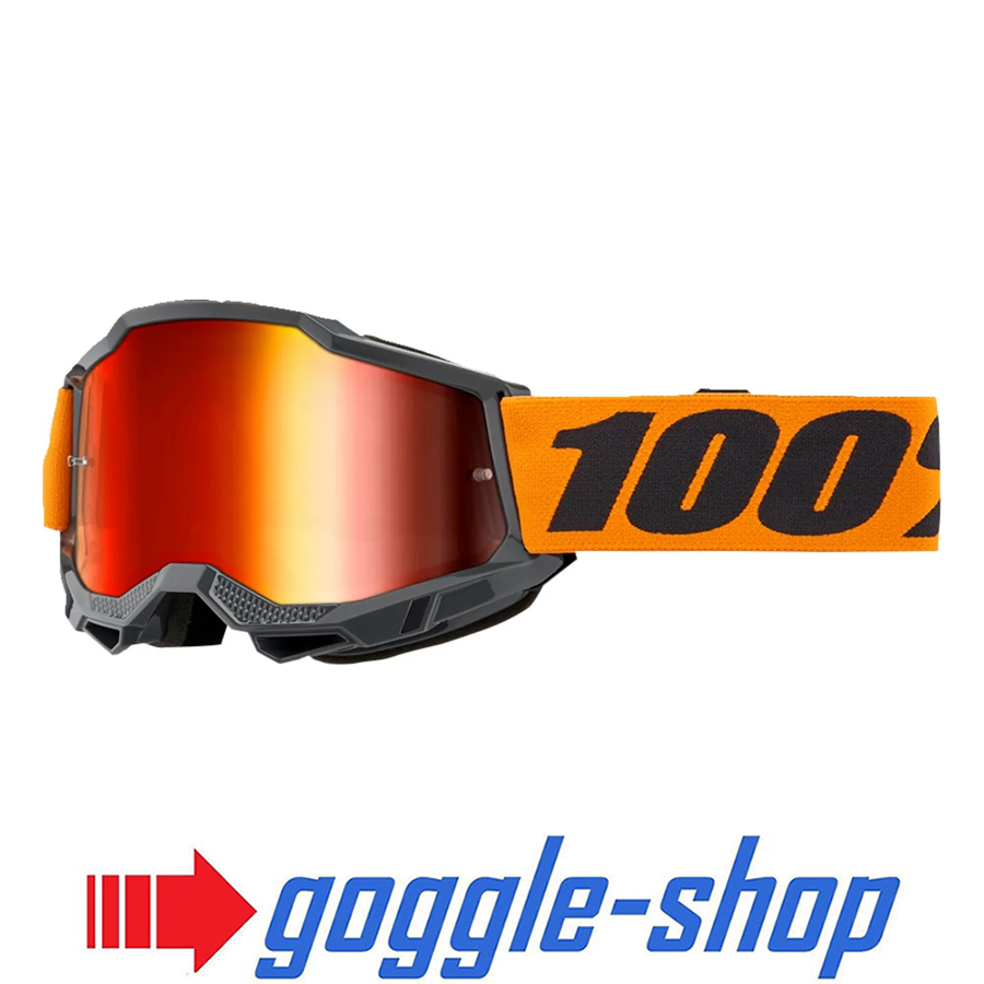 100% Accuri 2 Motocross Goggles - ORANGE MIRROR LENS