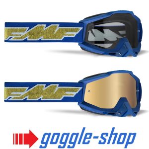 FMF 100% Powerbomb Motocross Goggles - Rocket Navy Gold