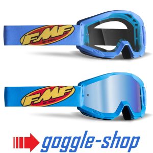 FMF 100% Powercore Motocross Goggles - Core Cyan