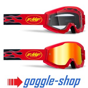 FMF 100% Powercore Motocross Goggles - Flame Red
