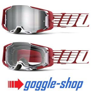 100% Armega Motocross Goggles - Deep Red