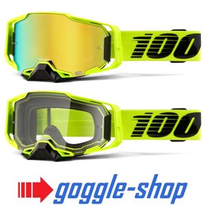 100% Armega Motocross Goggles - Nuclear Citrus