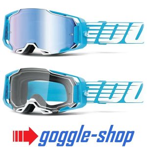 100% Armega Motocross Goggles - Sky